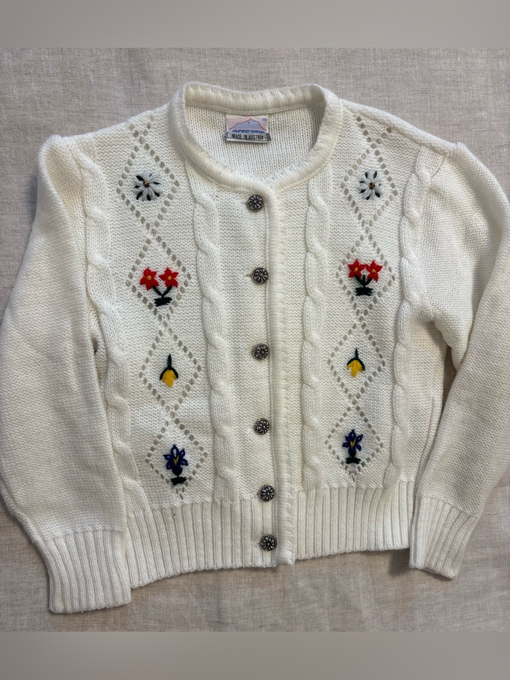Vintage Pfister Austrian Cardigan Sweater Girls 4/5